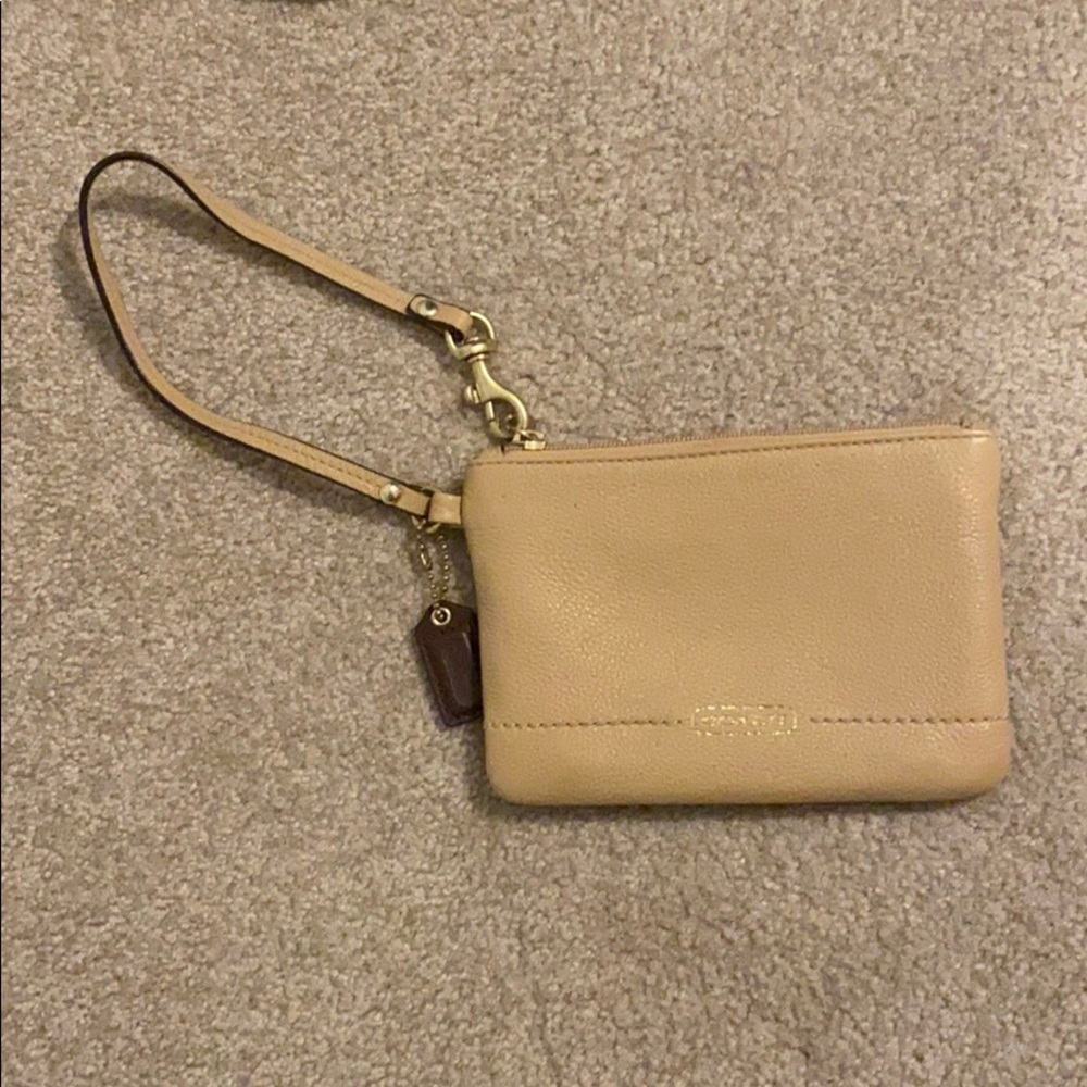 Authentic Coach nude wristlet